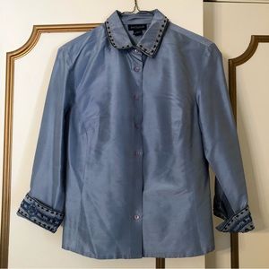 Embellished Silk Ann Taylor Blouse